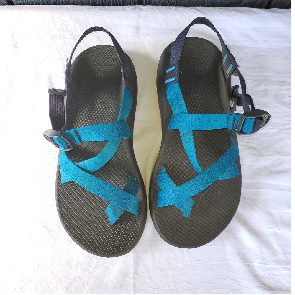 Chaco Z/Cloud 2 Sandals Mens 9 Blue Excellent Strappy Toe Loop J106733